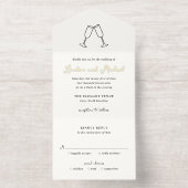 Tout En Un Invitation Hand Drawn Flutes Doodle Modern Wedding (Intérieur)