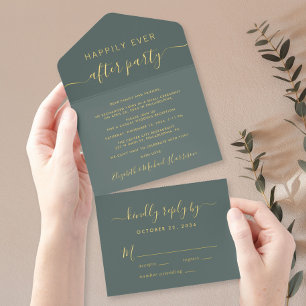 Tout En Un Invitation Heureusement Jamais Après La Fête Sage Mariage Réc