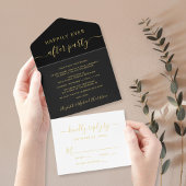 Tout En Un Invitation Heureusement Jamais Après Le Mariage De Fête Récep