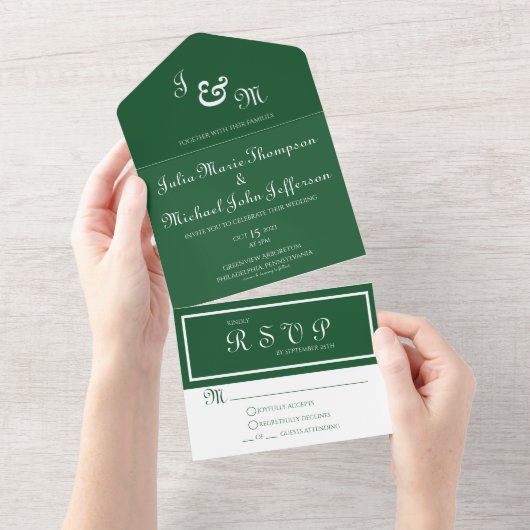 Tout En Un Invitation irlandaise inspirée avec RSVP (Déchirure)