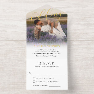Tout En Un Invitation Joignez-vous à nous Gold Script Photo Mariage info