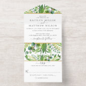 Tout En Un Invitation La Collection Mariage Verdure & Or (Intérieur)