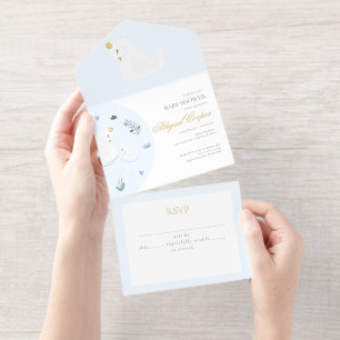 Tout En Un Invitation Le Cygne couronné