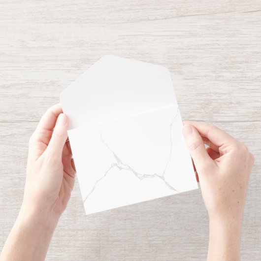 Tout En Un Invitation Marbre Blanc (Ouverture)