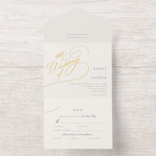 Tout En Un Invitation Mariage à huile à main mini (Intérieur)