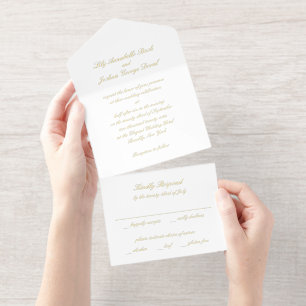 Tout En Un Invitation Mariage Classique Intemporel