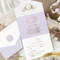 Mariage de monogramme de lavande et d'huile d'or r