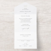 Tout En Un Invitation Mariage Élégant Noir et Blanc Classique (Intérieur)