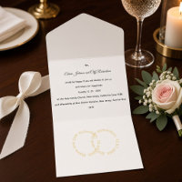 Mariage Élégant, noms écrits en or dans des cercle