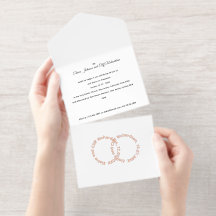 Mariage Élégant, Noms Écrits en Rose Gold