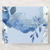 Tout En Un Invitation Mariage Floral Bleu Maximaliste Élégant (Verso)