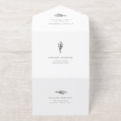 Tout En Un Invitation Mariage minimaliste bouquet floral en ligne artist (Extérieur)