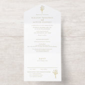 Tout En Un Invitation Mariage minimaliste bouquet floral en ligne artist (Intérieur)