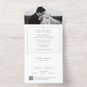 Tout En Un Invitation Mariage moderne avec code QR Monogramme intemporel (Intérieur)