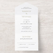 Tout En Un Invitation Mariage moderne noir et blanc (Intérieur)