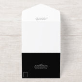 Tout En Un Invitation Mariage Monogramme Bouclier Orné de Feuille d'Or N (Extérieur)