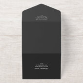 Tout En Un Invitation Mariage Monogramme Photo Grand Texte Charbon & Or (Extérieur)