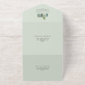 Tout En Un Invitation Mariage paysager À feuillage persistant Aquarelle (Extérieur)