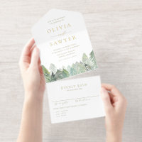 Mariage paysager À feuillage persistant Aquarelle