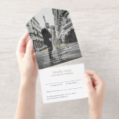 Tout En Un Invitation Mariage photo moderne minimal (Détachable)