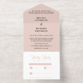 Tout En Un Invitation Mariage rose et noir (Intérieur)