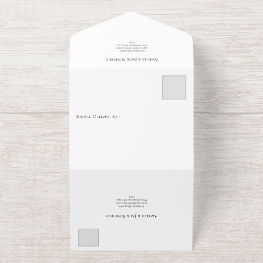 Tout En Un Invitation mariage rustique avec tournesol - tout en crème (Extérieur)