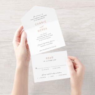 Tout En Un Invitation Mariage simple moderne