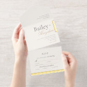 Tout En Un Invitation Minimalism Foil Block Wedding (Détachable)