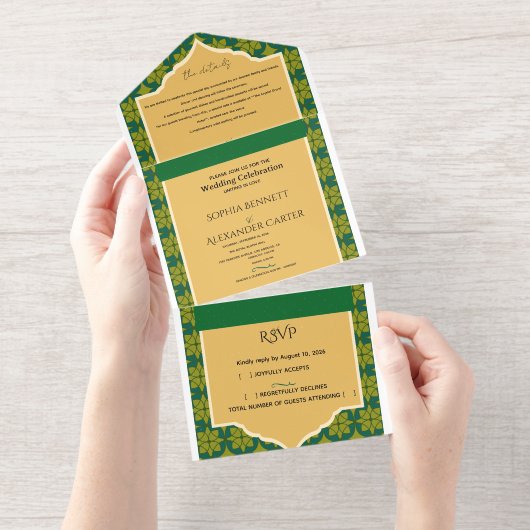 Tout En Un Invitation Modern All-in-One Wedding Invite (Détachable)