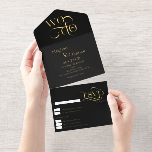Tout En Un Invitation Modern We Do Text  (Détachable)