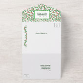 Tout En Un Invitation Modifiable Vert Feuillage Baies Rouges (Dehors)