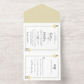 Tout En Un Invitation Monogramme Mariage de carte de jeu Real Foil Press (Intérieur)