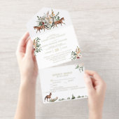 Tout En Un Invitation Monogramme | Mariage du manoir anglais équestre (Détachable)