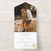 Tout En Un Invitation Monogramme minimaliste Mariage photo Code QR (Intérieur)