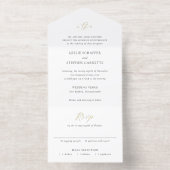 Tout En Un Invitation Monogramme noir et blanc intemporel Mariage élégan (Intérieur)