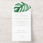 Tout En Un Invitation Monstère tropicale verte Feuille Mariage d'été (Intérieur)