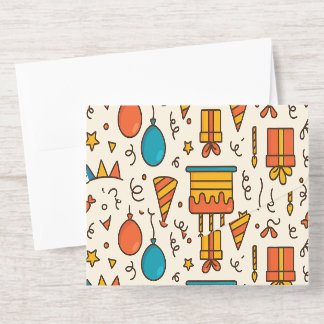 Tout En Un Invitation Motif sans couture de fête d'anniversaire vibrant