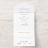 Tout En Un Invitation Nettoyer mariage élégant (Intérieur)