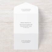 Tout En Un Invitation Nettoyer noir et blanc Mariage moderne (Extérieur)