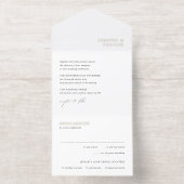 Tout En Un Invitation Nettoyer noir et blanc Mariage moderne (Intérieur)