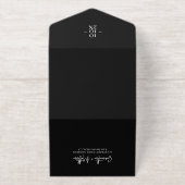 Tout En Un Invitation Noir simple minimaliste moderne Mariage à huile d' (Extérieur)