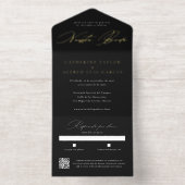 Tout En Un Invitation Nuestra Boda Spanish Language Black Script Wedding (Intérieur)