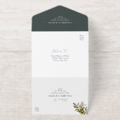 Tout En Un Invitation Olive Rustic Mariage (Extérieur)