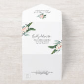 Tout En Un Invitation Palm Leaves Hibiscus Tropical Geometric Wedding (Extérieur)