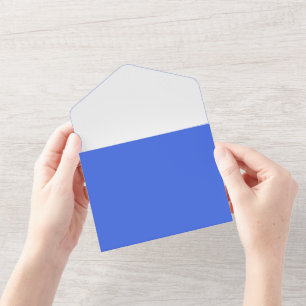 Tout En Un Invitation pliée bleue royale et blanche – Personn