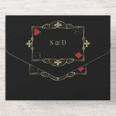 Tout En Un Invitation Real Foil Casino Poker Vegas Art Deco Wedding (Verso)