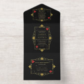 Tout En Un Invitation Real Foil Casino Poker Vegas Art Deco Wedding (Intérieur)