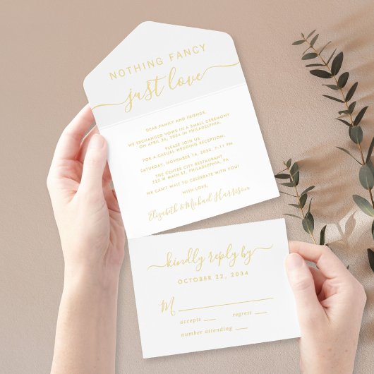 Tout En Un Invitation Rien De Fancy Just Love Mariage Réception
