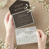 Tout En Un Invitation Rustic Copper Brown Wedding