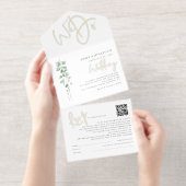 Tout En Un Invitation Sage Eucalyptus We Do Wedding Foil (Détachable)